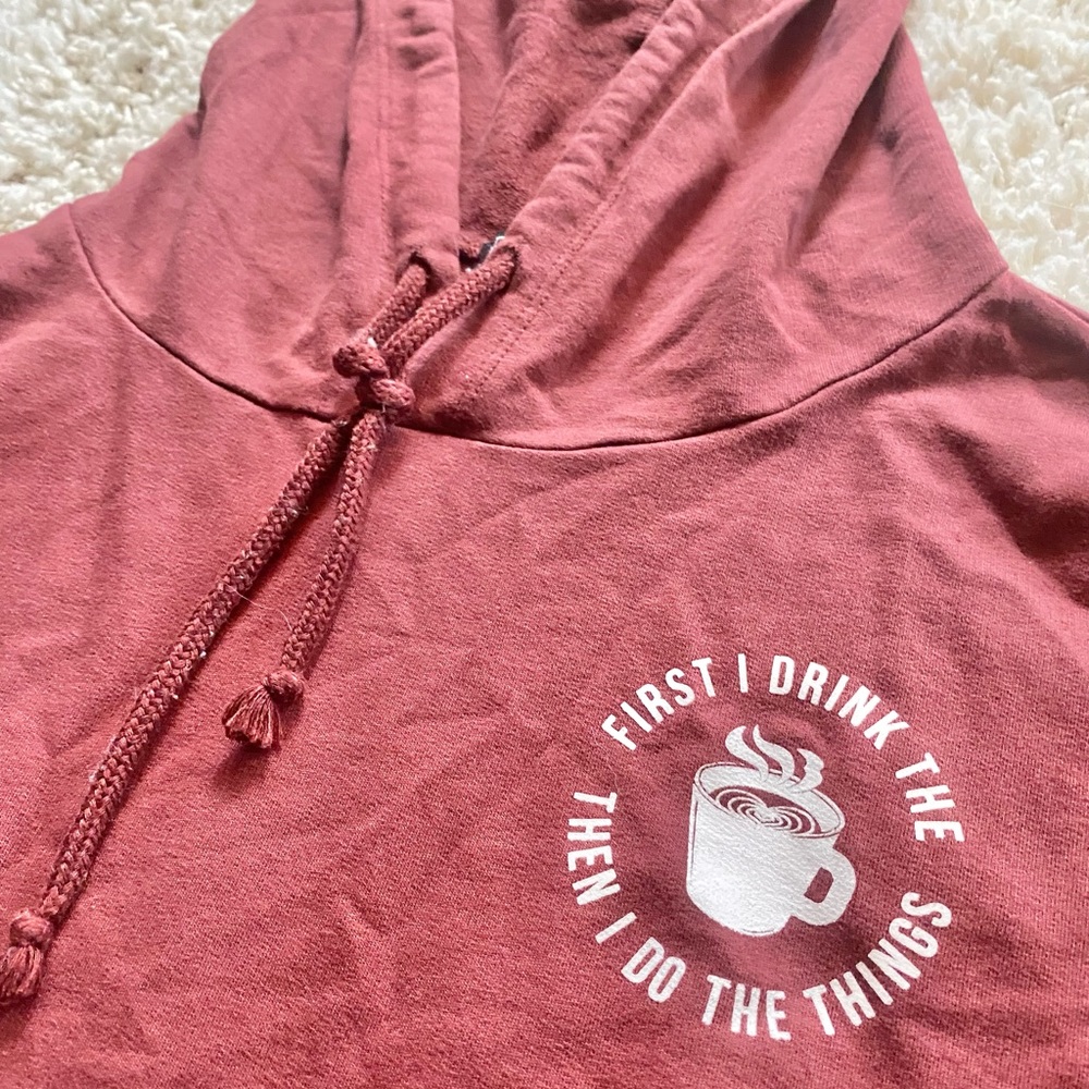 Coffee inspired cool red hued sweatshirt hoodie - Picture 3 of 3